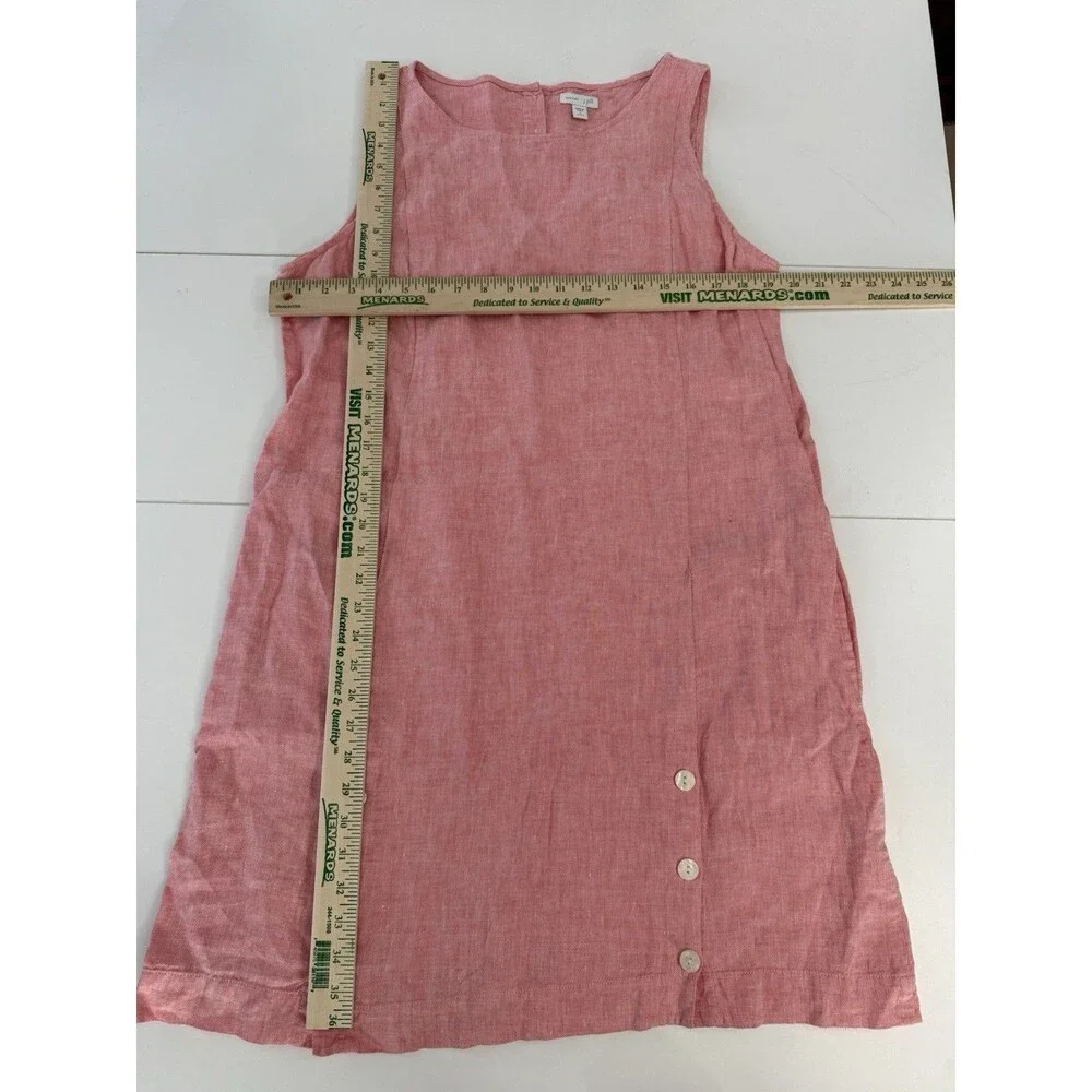 J Jill Dress Women Love Linen Pockets Boho Relaxed Lightweight pink Large petite - Picture 7 of 12